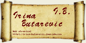 Irina Butarević vizit kartica